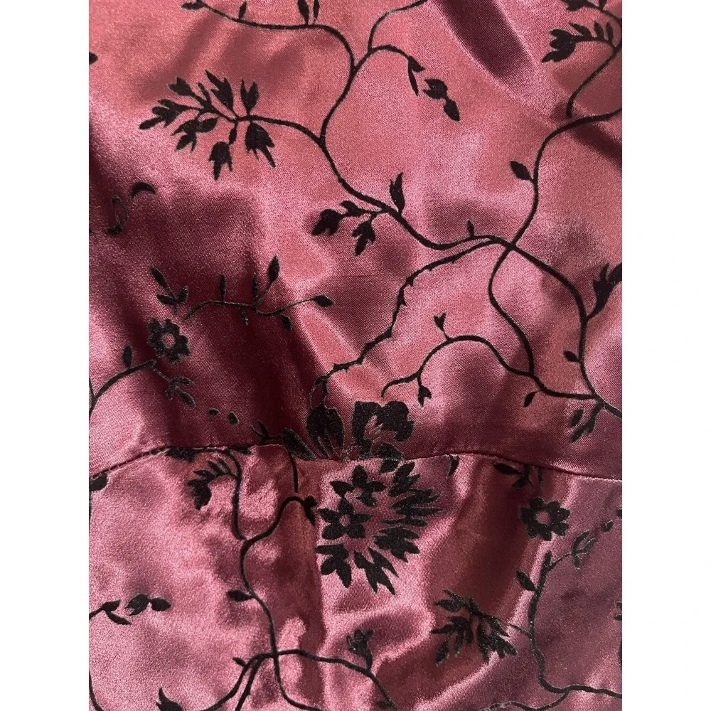 Talbots Kids Girls Sz 16 Burgundy Black Velvet Burnout Dress Whimsy Goth Vampire